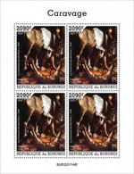 Burundi 2022, Art, Caravaggio, Horse, 4val In BF - Ungebraucht