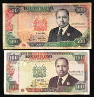Kenia 100 Shillingi 1991 + 500 1989   LOTTO 3957 - Kenia