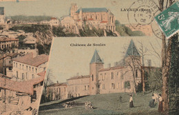CPA Colorisée (81) LAVAUR 2 Vues Dont Château De SOULES - Lavaur