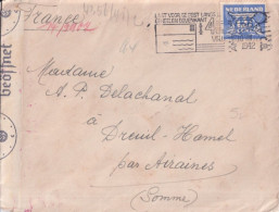 1942 - NEDERLAND - CENSURE ALLEMANDE - ENVELOPPE De AMSTERDAM => DREUIL-HAMEL Par AIRAINES (SOMME) - Covers & Documents