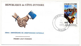 CÔTE D'IVOIRE - Env FDC - 155F 29ème Anniversaire De L'indépendance - 7 Dec 1989 - Abidjan - Côte D'Ivoire (1960-...)