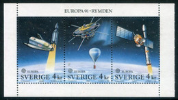 SWEDEN 1991 Europa: Space Travel MNH / **.   Michel 1663-65 - Unused Stamps