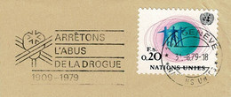UNO Genève 1979, Flaggenstempel Arrêtons L'abus De La Drogue, Drogen / Drugs - Drogen