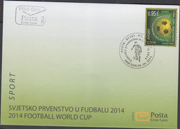 SOCCER - MONTENEGRO - 2014 - WORLD CUP BRAZIL STAMP   ON  ILLUSTRATED FDC - 2014 – Brasile