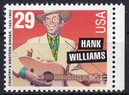 MiNr. 2376 IF USA1993, 9. Juni./25. Sept. Amerikanische Musikgeschichte: Hank Williams - Postfrisch/**/MNH - Ungebraucht