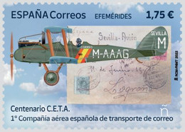España. Spain. 2022. Efemérides. Centenario De C.E.T.A. Primera Compañía Aérea Española De Transporte De Correo. - 2021-... Nuevos & Fijasellos