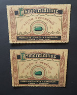 Portugal Etiquette Ancienne Liqueur Esmeralditine Émeraude Lisboa Label Liquor Emerald - Alkohole & Spirituosen