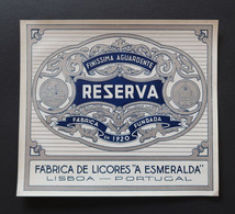 Portugal Etiquette Ancienne Aguardente Brandy Reserva Esmeralda Lisboa Label - Alcoholes Y Licores