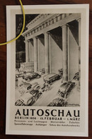 1936 Autoschau Berlin CPA Ak Publicité Pub Illustrateur Salon Automobile Dt Reich - Autres & Non Classés