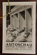 1936 Autoschau Berlin CPA Ak Publicité Pub Illustrateur Salon Automobile Dt Reich - Sonstige & Ohne Zuordnung