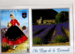 Carte Brodee Au Pays De La Lavande Sous Le Ciel De Provence - Embroidered