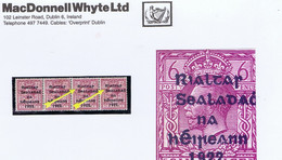 Ireland Thom Rialtas (Feb) Overprint On 6d Purple Variety 'R Over S' Twice In A Strip Of 4, With Two 'R Over Se' Mint, S - Unused Stamps