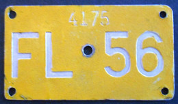 Velonummer Liechtenstein FL 56, Gelb - Plaques D'immatriculation