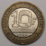 Faux De 10 Francs Génie De La Bastille,1988, Bronze-aluminium Nickel - V° République - 10 Francs