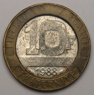 Faux De 10 Francs Génie De La Bastille,1988, Bronze-aluminium Nickel - V° République - 10 Francs