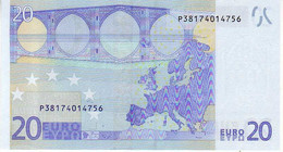 (Billets). 20 Euros 2002 Serie P, R029D5, N° P 38174014756,  Signature 3 Mario Draghi UNC - 20 Euro