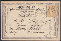 Frankreich - France 1873 Postkarte 15 C. Paris Nach Bourg-Fidèle  (27857 - Unclassified