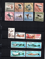 7652 Lot De TIMBRES   AVIONS HELICOPTERES  Transports  Divers Avion Hélicoptères - Vliegtuigen