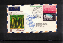 Egypt 1970 Lufthansa First Flight Cairo - Port Louis Mauritius Interesting Cover - Covers & Documents