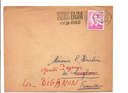 BELGIQUE SEUL SUR LETTRE POUR LA FRANCE 1961 - Cartas