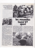 1 Publicité Coupure Presse  Recto-verso Moto  Guzzi V7 Sport   Revue D'époque  Année 70 ( Lire Description) - Reclame