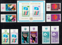 46-55 UNO Genf Jahrgang 1975 Komplett - Mit TAB, Postfrisch - Sin Clasificación