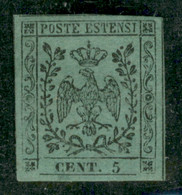 Antichi Stati Italiani - Modena - 1852 - 5 Cent (1) - Ottimamente Marginato - Gomma Originale - Molto Bello - A.Diena - Autres & Non Classés