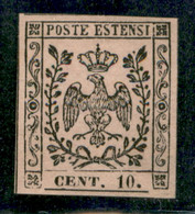 Antichi Stati Italiani - Modena - 1852 - 10 Cent (9) - Punto Grosso Dopo La Cifra - Ottimi Margini - Gomma Originale - M - Autres & Non Classés