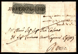 Antichi Stati Italiani - Stato Pontificio - Montefiascone - Tre 6 Bai (7) Su Lettera Per Roma Del 1.6.1854 - Difetti - D - Autres & Non Classés