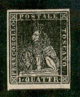 Antichi Stati Italiani - Toscana - 1857 - 1 Quattrino Nero (10) - Grandi Margini Bianchi Con Bordo Da Interspazio In Bas - Other & Unclassified