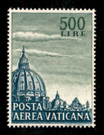 VATICANO - 1958 - 500 Lire Cupolone (33/I) Dentellato 14 A Pettine - Gomma Integra - A.M. Diena - Autres & Non Classés