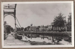 CPSM PAYS-BAS - HOOGEZAND - Hoogstrast - TB PLAN PONT Passerelle Canal Cours D'eau Maisons Péniche - Hoogezand