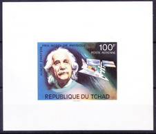 Chad 1976 MNH Imperf Delux Sheet (White) Einstein, Nobel Physics, Space - Albert Einstein