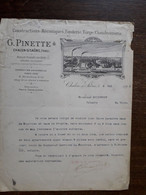 L36/352 Lettre Commerciale Ancienne . Chalon Sur Saone . Constructions Mécaniques , Fonderie ...G.Pinette . 1895 - 1800 – 1899