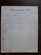 L36/353 Ancienne Facture . Chalon Sur Saone . Vins . 1887 - 1800 – 1899