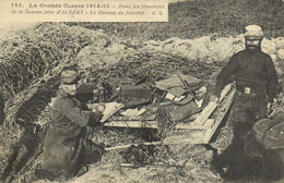 La Grande Guerre 1914 15 Dans Les Tranchées De La Somme Près D'ALBERT  Le Bureau Du Fourrier RV - Albert