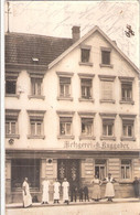 METZINGEN Bei Reutlingen Metzgerei K Ruggaber Belebt Original Private Fotokarte Gelaufen 22.8.1913 - Reutlingen