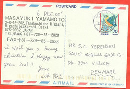 Japan 2000. Postcard  With Printed Stamp Passed Through The Mail. - Brieven En Documenten