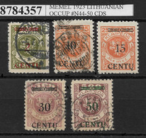 Memel 1923,Lithuanian Administration 5 Stamps,Scott # N44//N50,VF USED / 1 Mint Hinged* - Gebruikt