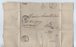 TB 3519 - 1851 - Lettre Taxée 25 Cts De MONTEREAU Pour COLIGNY Près SAINT - AMOUR - 1859-1959 Brieven & Documenten