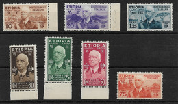 374 Etiopia  1936 - Vittorio Emanuele II N. 1/7. Cat. € 500,00 MNH - Autres & Non Classés