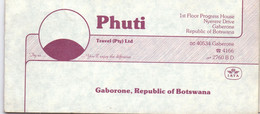 Ticket Luchtvaart Airplane - IATA - Gabarone , Republic Of Botswana - Phuti - 1988 - Tickets