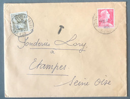 France Taxe N°87 Sur Enveloppe 1955 - (C1494) - 1859-1959 Covers & Documents