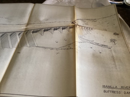 Plan Topographique Dessin  Du Barrage Manille Dam S Dam Site  Australia 1969  MANILLA RIVER DAM - Arbeitsbeschaffung