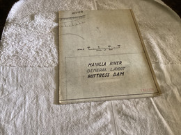 Plan Topographique Dessin  Du Barrage Manille Dam S Dam Site  Australia 1969  MANILLA RIVER DAM - Publieke Werken