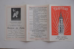 TOURNAI BELGIQUE DEPLIANT FETES JUIN 1956 KERMESSE REINE CHAR CORTEGE CARNAVAL FOLKLORE - Tournai