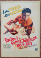 Carte Postale - Le Facteur Sonne Toujours Deux Fois (1946) (film Cinéma Affiche) Lana Turner - John Garfield - Affiches Sur Carte