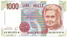 1000 LIRE MARIA MONTESSORI SERIE SOSTITUTIVA XG 28/10/1999 FDS - Sonstige & Ohne Zuordnung