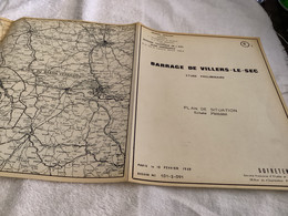 Barrage De Villiers Le Sec  Premier Ministre Délégation à L’aménagement Numéro 1 Plan De Situation - Public Works