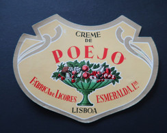 Portugal Etiquette Ancienne Liqueur Crème De Poejo Pennyroyal  Esmeralda Lisboa Label Pennyroyal  Cream Liquor - Alcools & Spiritueux